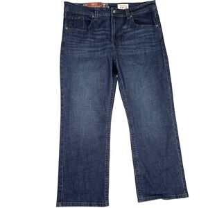 Axel Jeans Mens 38W 30L‎ Dark Blue Slim Boot Cut Stretch Denim Pants NWT